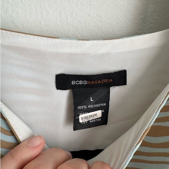 Vintage BCBGMAXAZRIA Y2K Blue Floral & Zebra Print Dress Women's Large - Picture 5 of 9